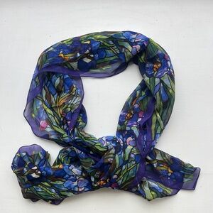 COPY - Louis C. Tiffany Irises Oblong Silk Scarf- new with tags